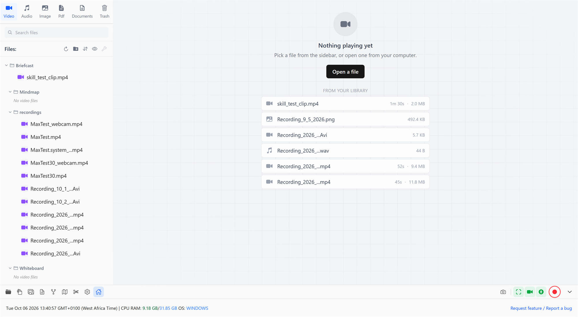 The library sidebar