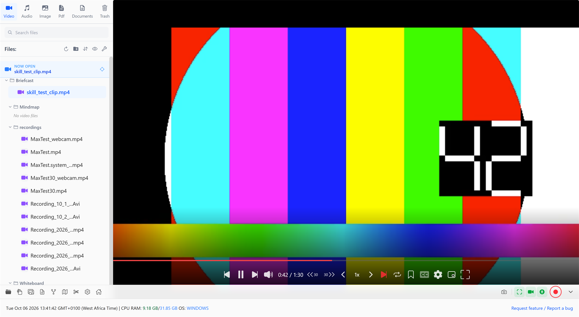 The video player